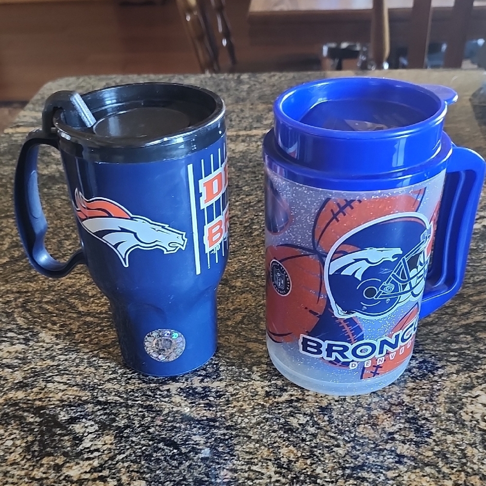 Denver Broncos Travel Mug Set - NWOT